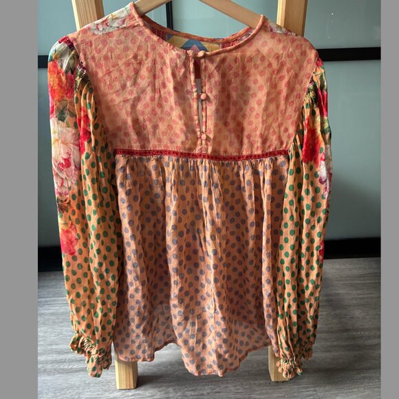 Anthropologie / Bl-nk Eclectic Peasant Blouse - Women's S - Picture 3 of 5